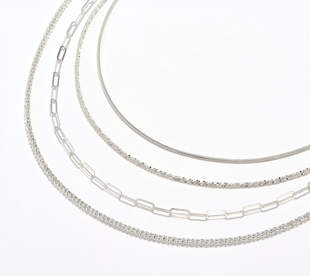 UltraFine 950 Silver Interchangeable 4 Chain Necklace