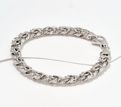 David Markstein Sterling Silver CZ Accented Bracelet Large