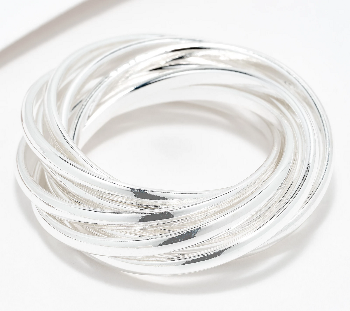 UltraFine 950 Silver 9-Row Rolling Ring, Size 8