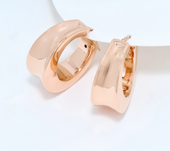 UltraFine 950 Silver Rose Gold Tone Graduated Concave Center Hoop Earrings