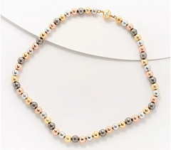 David Markstein Multi Color Bronze 8mm Bead Magnetic Necklace, 18"