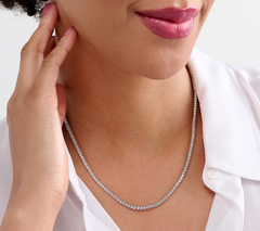 Diamonique x Kathy Levine Silver Sterling Tennis Anyone Necklace