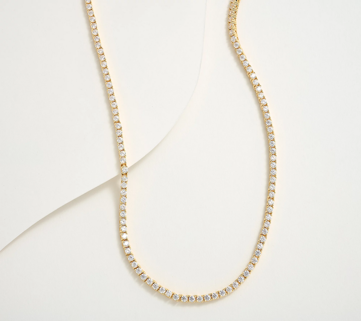 Diamonique x Kathy Levine Gold-Clad Silver Sterling Tennis Anyone Necklace