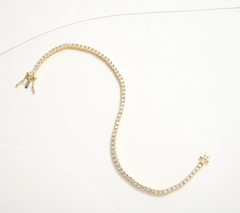 Diamonique x Kathy Levine Gold-Over SS Tennis Anyone Bracelet Small