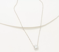 Diamonique Sterling Silver Marquise Halo Necklace with Singapore Chain
