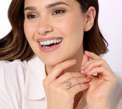 Affinity Morganite Flower Rose Tone Sterling Silver Ring Size 7