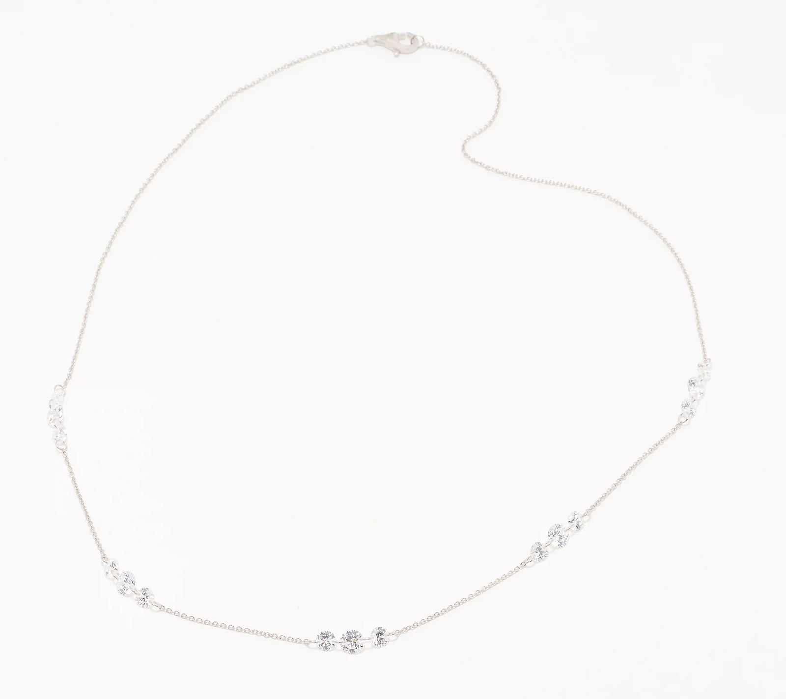 Diamonique x Jennifer Miller Sterling Silver 24" Floating Necklace