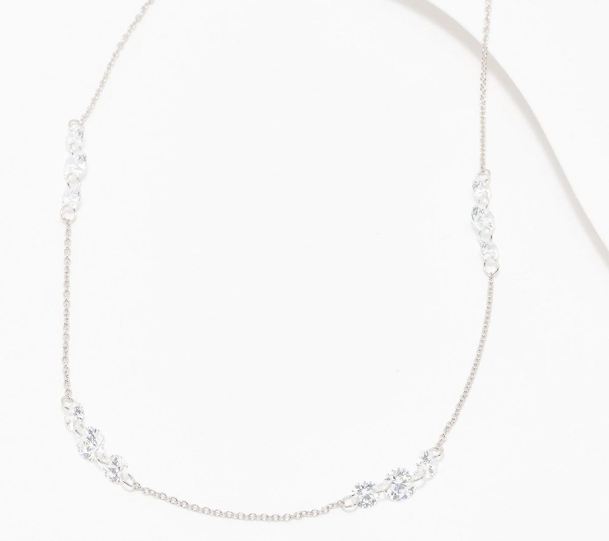 Diamonique x Jennifer Miller Sterling Silver 24" Floating Necklace