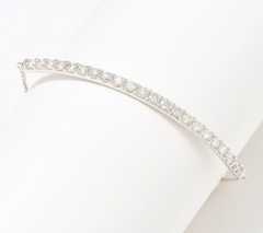 Fire Light Lab Grown Diamond Bar Silver Tone Bracelet Small