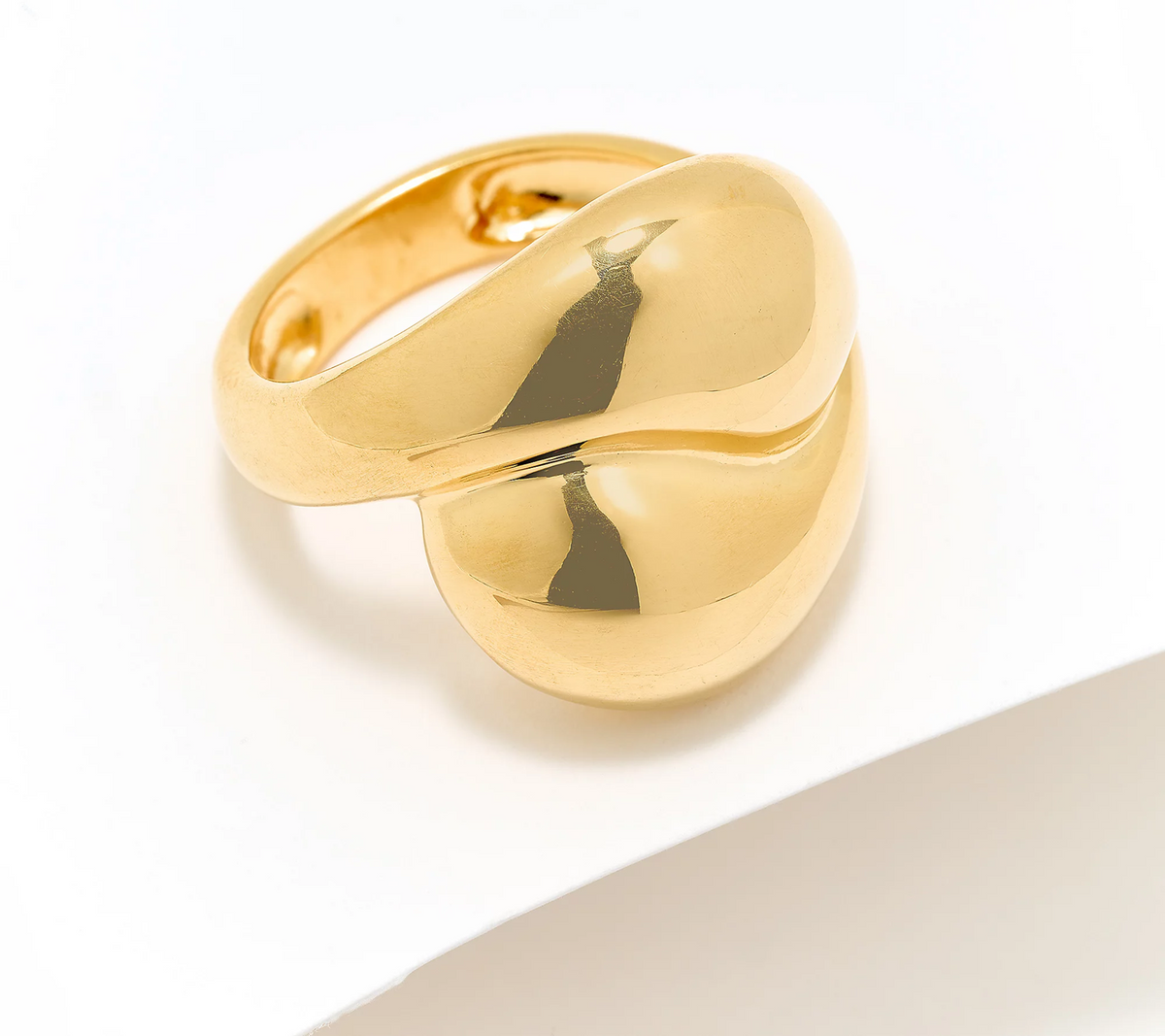UltraFine 950 Silver Gold Tone Bold Interlocking Ring Size 8