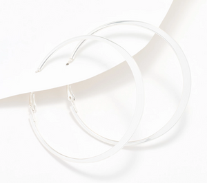 Joan Rivers Silver Tone Leah's Drama Hoop with Omega
