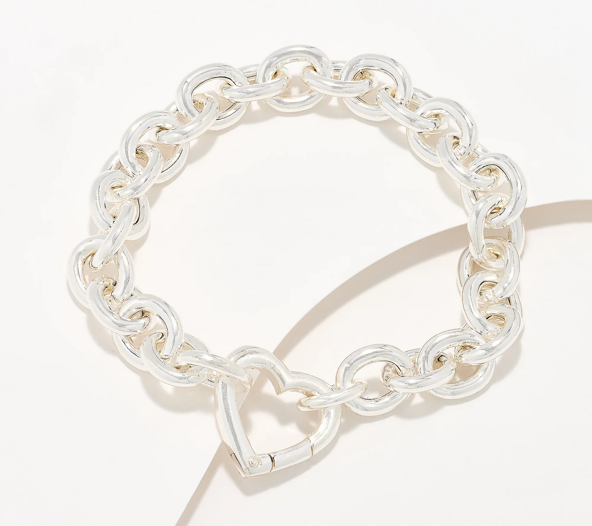 UltraFine 950 Silver Heart Closure Choice of Chain Bracelet Large