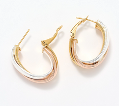 UltraFine 950 Silver Omega Back Wrapped 1 1/8" Hoops