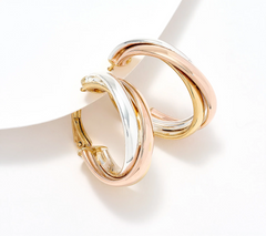 UltraFine 950 Silver Omega Back Wrapped 1 1/8" Hoops