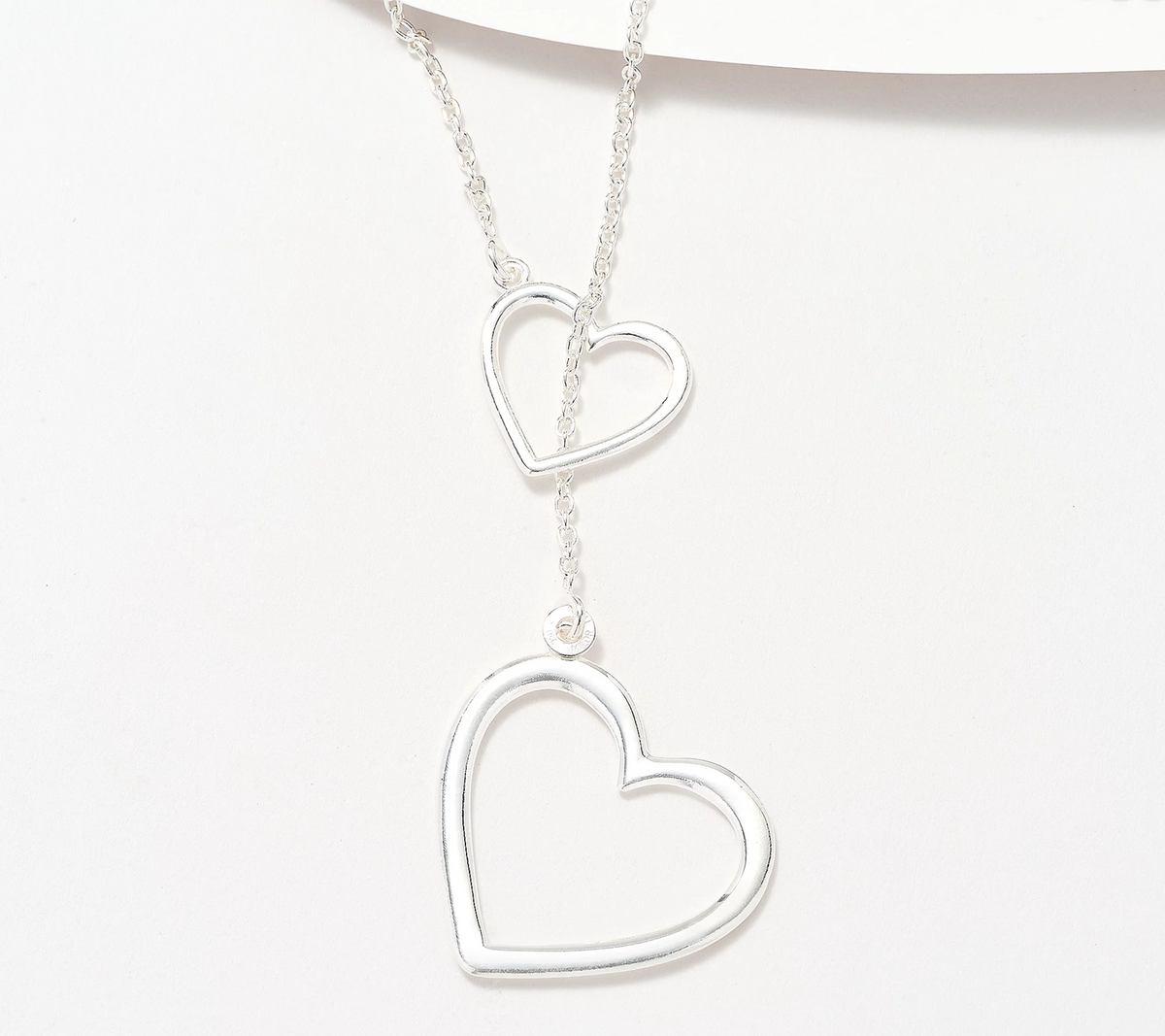 UltraFine 950 Silver Heart Toggle Diamond Cut 26" Necklace