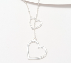 UltraFine 950 Silver Heart Toggle Diamond Cut 26" Necklace