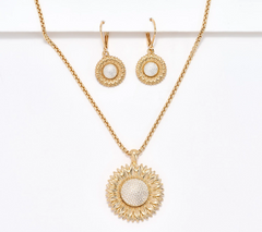 Joan Rivers Gold Tone Sunflower Pendant and Earring Set