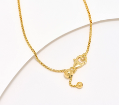 David Markstein Bronze Tri-Color Love Knot Cross Necklace with 20" Box Chain