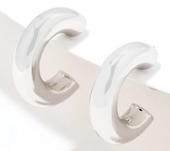 David Markstein Sterling Silver 3/4" Debut Smart Closure Hoop Earrings