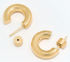 David Markstein Sterling Silver 3/4" Debut Smart Closure Hoop Earrings