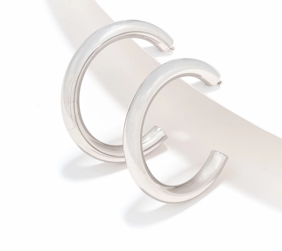 David Markstein Sterling Silver 1 1/2" Debut Smart Closure Hoop Earrings