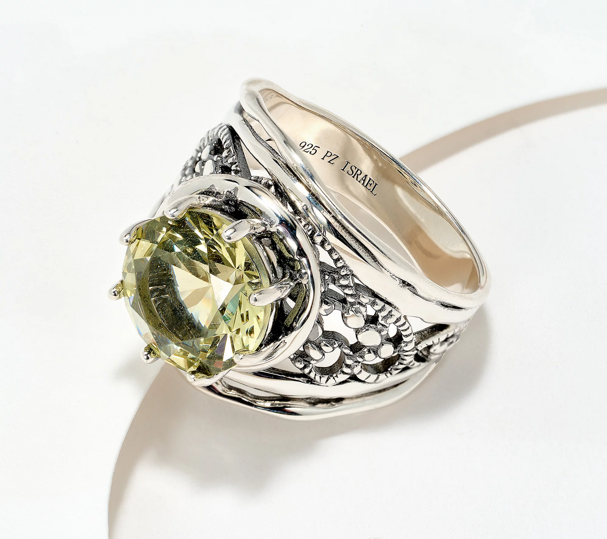 Or Paz Sterling Silver Lemon QuartzRing Size 9