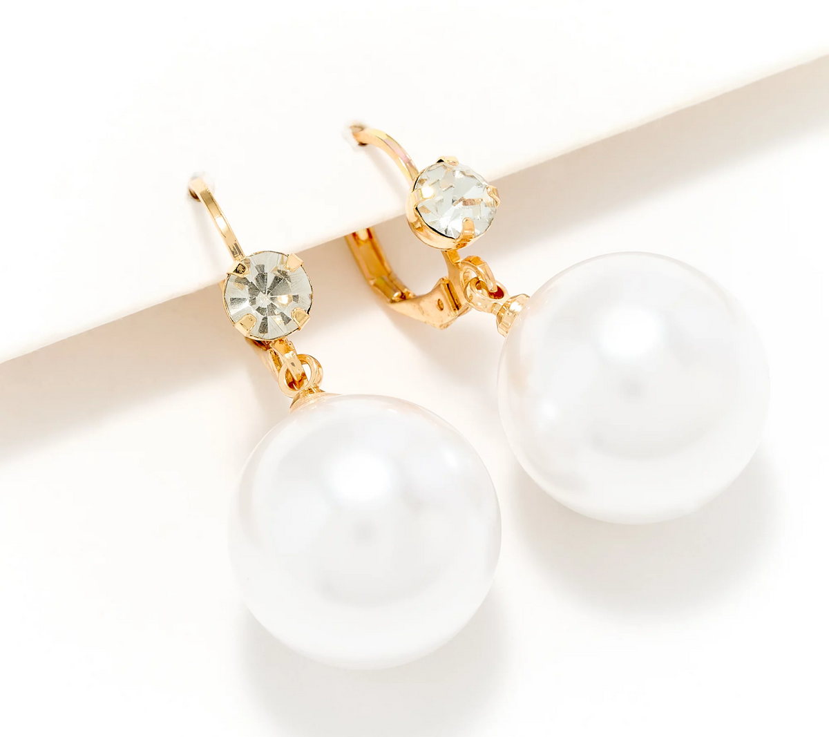 Joan Rivers Parisian Cream Pearl Drop Leverback Earring