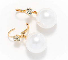 Joan Rivers Parisian Cream Pearl Drop Leverback Earring