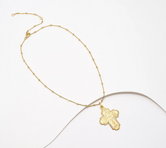 David Markstein Gold Clad Sterling Silver Scapular Cross Pendant Necklace