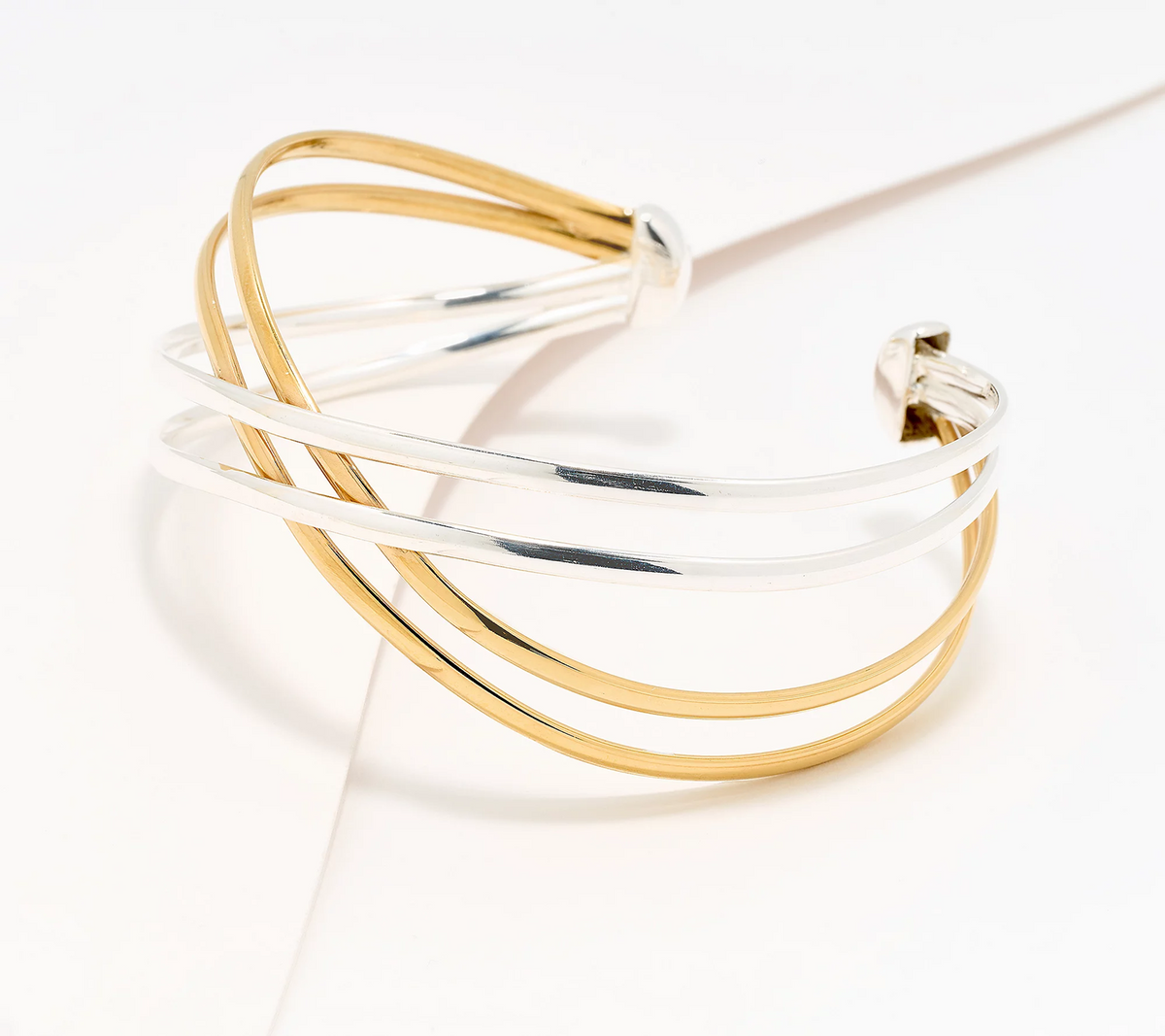 UltraFine 950 Silver Multi Layer Crossover Cuff Avg