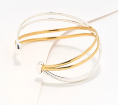 UltraFine 950 Silver Multi Layer Crossover Cuff Avg