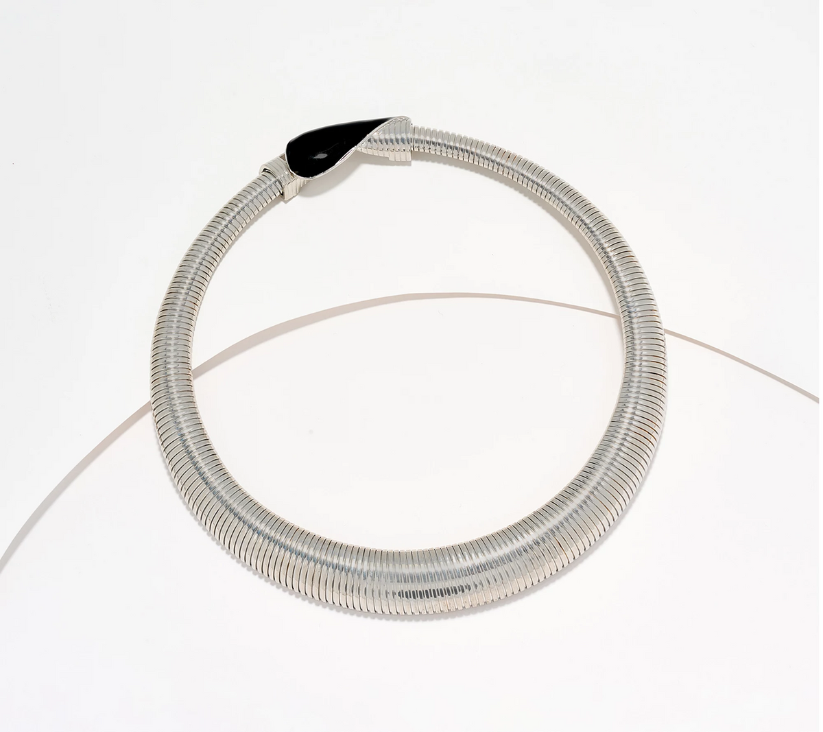 Susan Graver Silver Tone Flex Choker Necklace