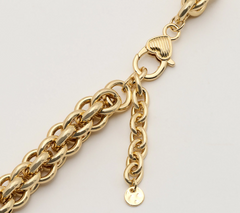 Susan Graver Gold Tone Bold Graduated Hoop Chain Necklace