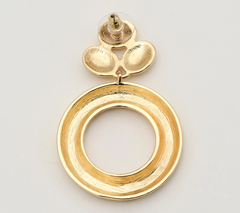 Susan Graver Classic Hammered Turq/ Green Goldtone Circle Earrings