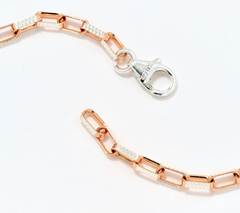 David Markstein Two Tone Rose Gold/Silver SS Premiere Luxe Paperclip 18" Necklace
