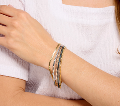 David Markstein Multi Tone w/Black Sterling Silver Premiere Super Cube Magnetic Bracelet Avg