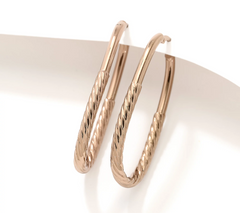 David Markstein Mocha Bronze Debut Double Texture Hoop Earrings