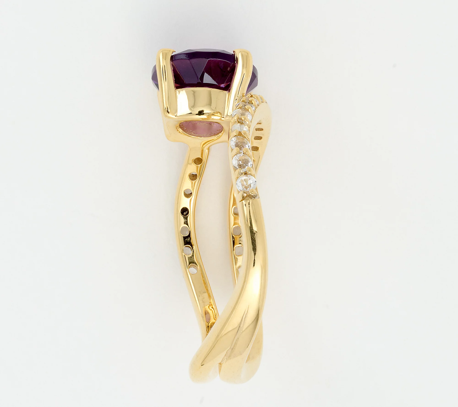 Christian James by Scott Grimes 14K Gold Clad Amethyst Gemstone Ripple Band Ring Size 7