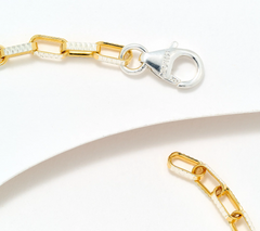 David Markstein Two Tone 18K Gold-Plated Sterling Silver Premiere Luxe Paperclip Bracelet Avg