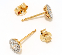 Fire Light Lab Grown Diamond Gold tone Sterling Silver Pendant & Earring Set