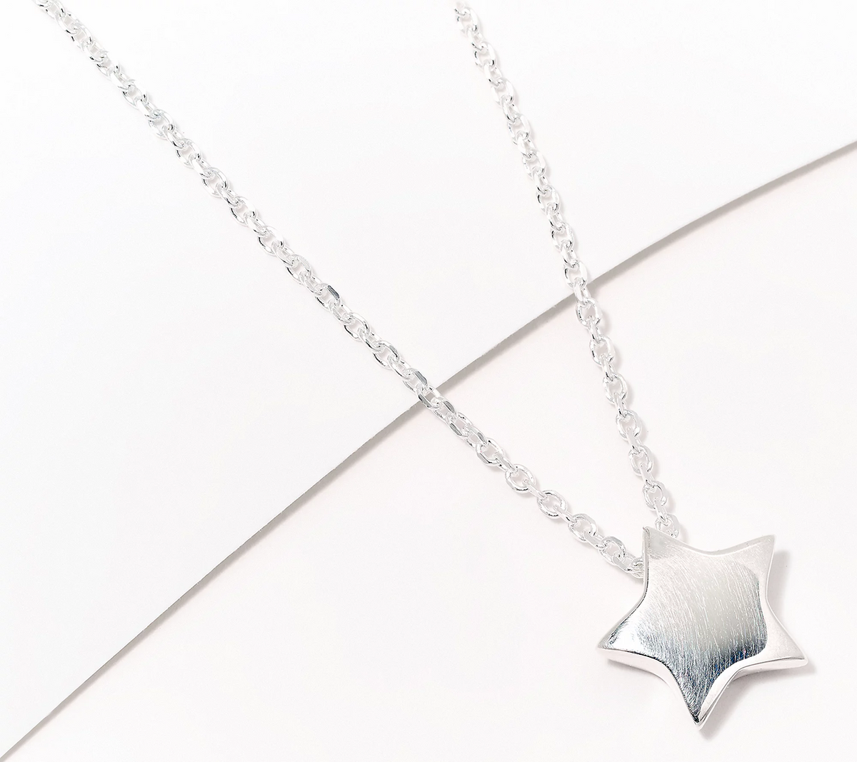 UltraFine 950 Silver Star Motif 17 + 1" Necklace