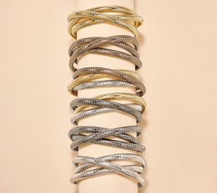 David Markstein Bronze Gold Tone Three Strand Slip On Bracelet Large