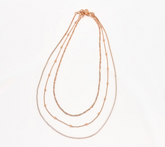 UltraFine 950 Silver Rose Tone Set of 3 Necklaces with Magnet Clasp