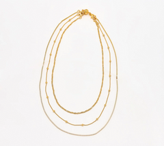 UltraFine 950 Silver Gold Tone Set of 3 Necklaces with Magnet Clasp