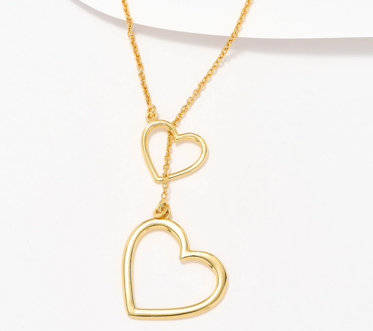 UltraFine 950 Silver Gold Tone Heart Toggle Diamond Cut 26" Necklace