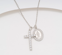 Diamonique Italia Sterling Silver Cross Necklace