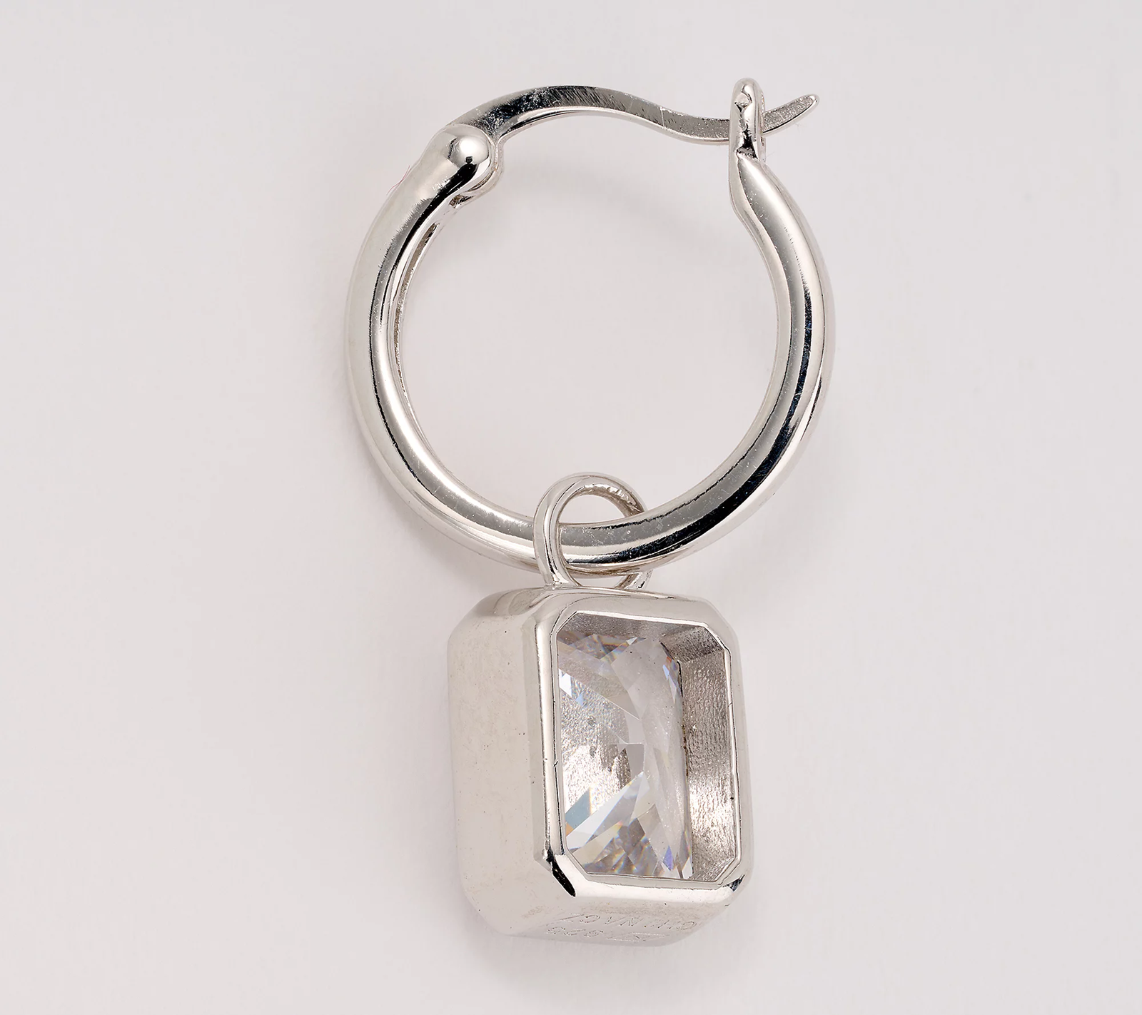 Diamonique Sterling Silver Radiant Cut Dangle Drop Earrings