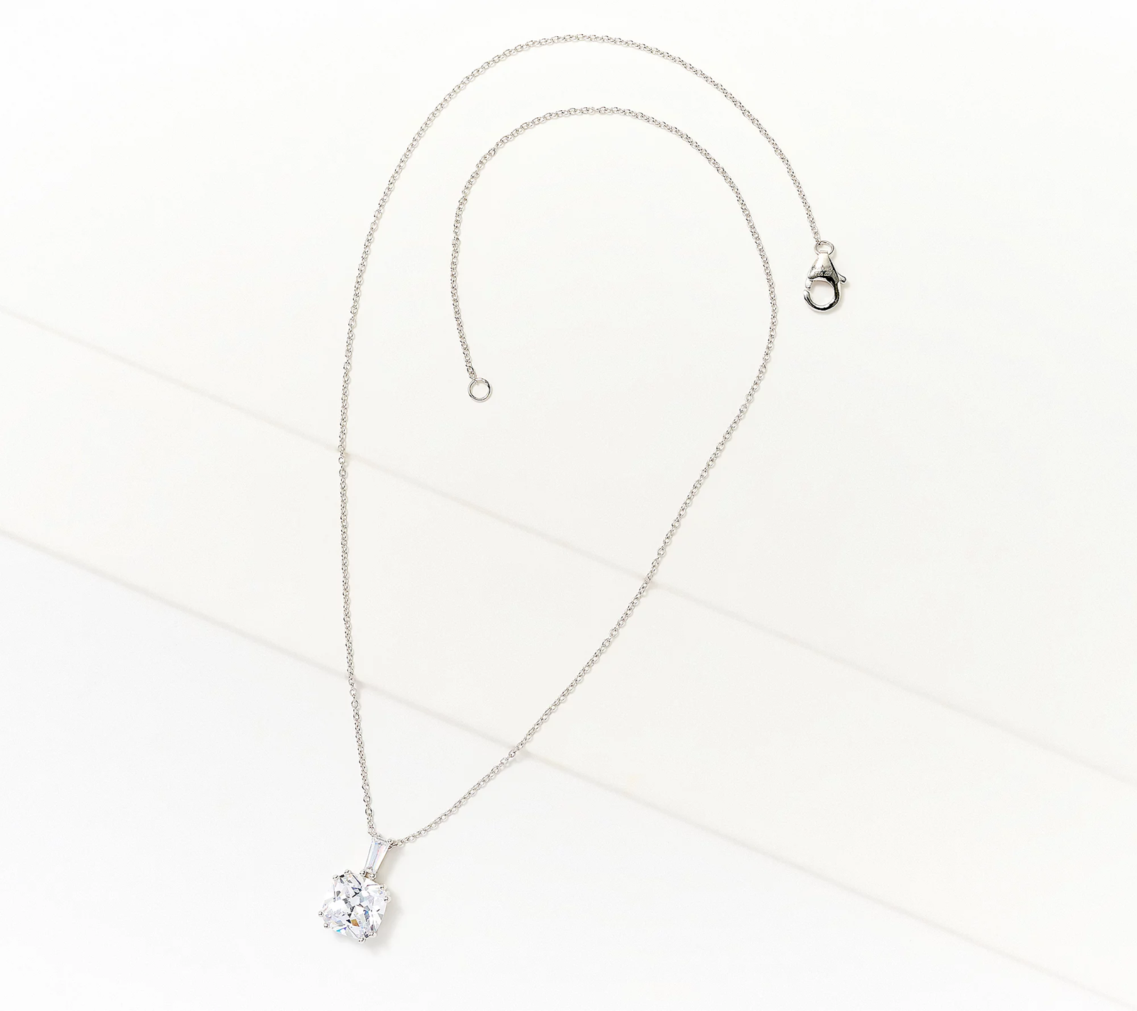 Diamonique Sterling Silver Fancy Cut Pendant