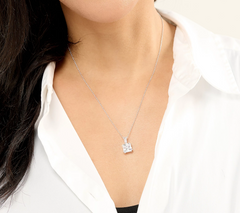 Diamonique Sterling Silver Fancy Cut Pendant