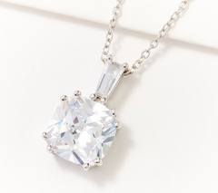 Diamonique Sterling Silver Fancy Cut Pendant